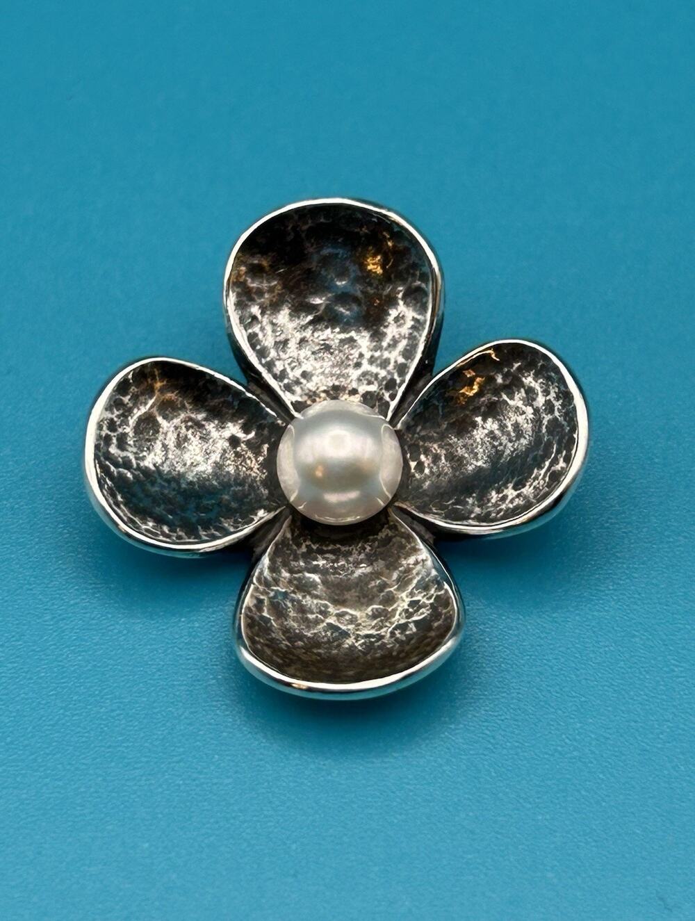 HTF James Avery Retired 925 Sterling Silver Pearl Flower Statement Pendant RARE